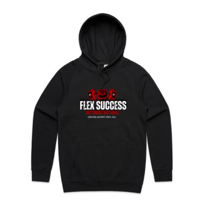 Mens/Unisex Hoodie - Fist & Dumbbell design (dark) Thumbnail